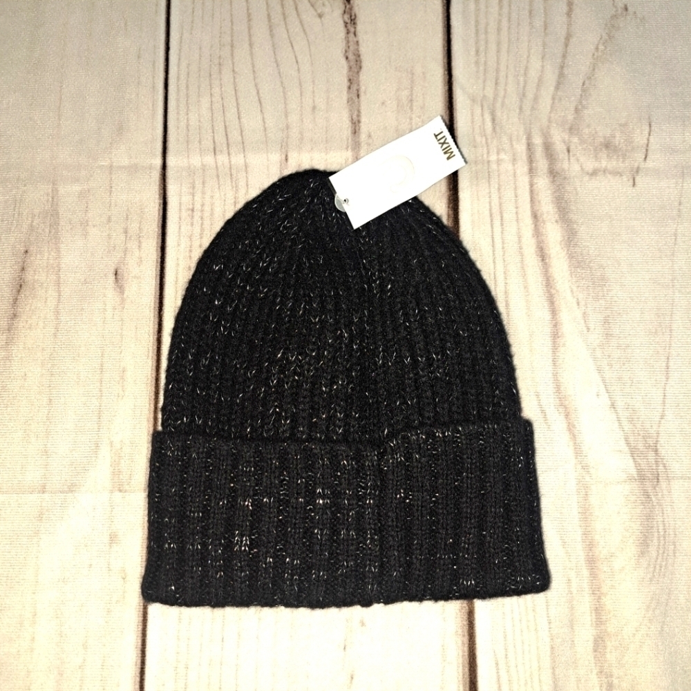 3 FOR 12 SALE Mix It Knit Beanie Metallic Black